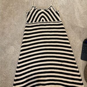 Black and Tan Striped Nit Dress
